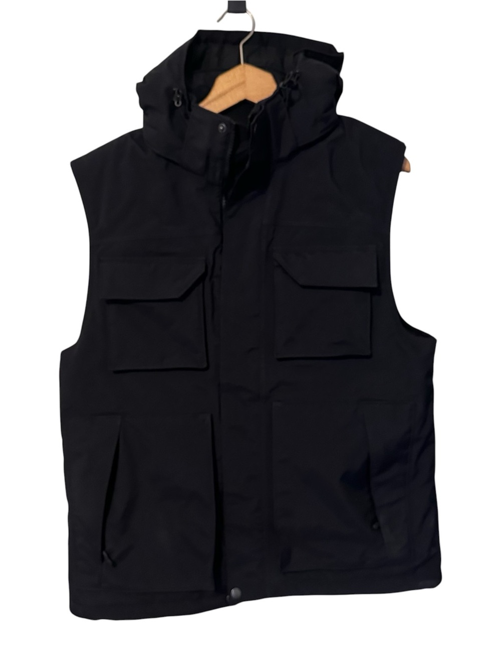 Duluth Trading Co Black Thinsulate Hooded Vest Medium Utility Gorpcore